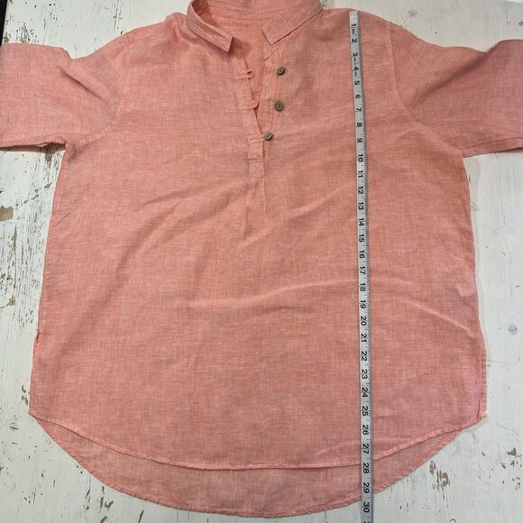 Sigrid Olsen Blouse Top 100% Linen Shirt Lagenlook Top Relaxed Fit Tunic Coastal - Picture 6 of 8